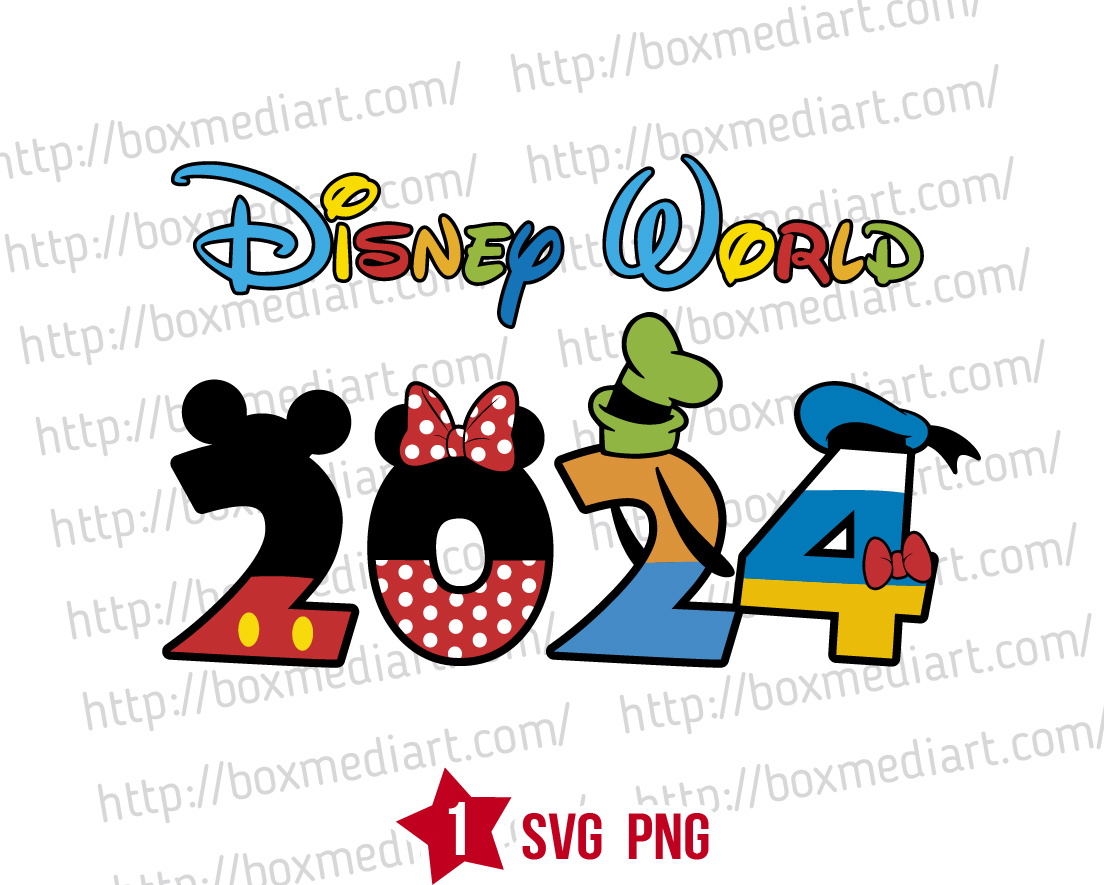 Mouse Characters Year Disneyland 2024 Svg Png BOXMEDIART Svg Cut