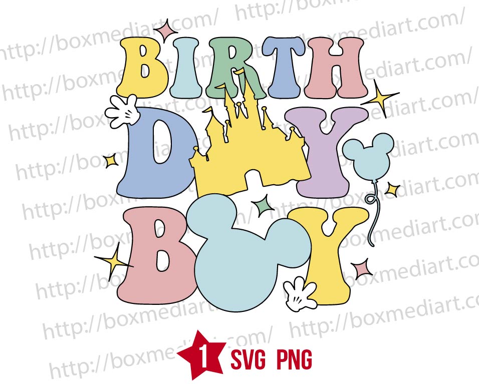 Mickey Magical Kingdom Birthday Boy Svg Png