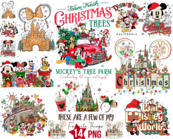 Mickey Merry Christmas Png Bundle for Sublimation