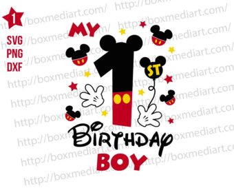 Mickey My 1st Birthday Boy Svg Png