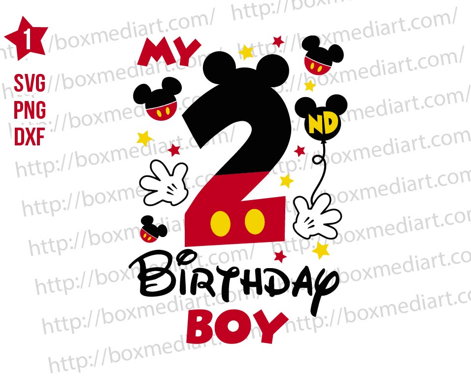 Mickey My 2nd Birthday Boy Svg Png
