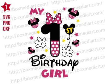 Minnie My 1st Birthday Girl Svg Png