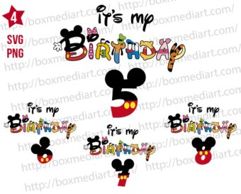 Mouse Clubhouse It's My Birthday 5th to 8th Svg Bundle