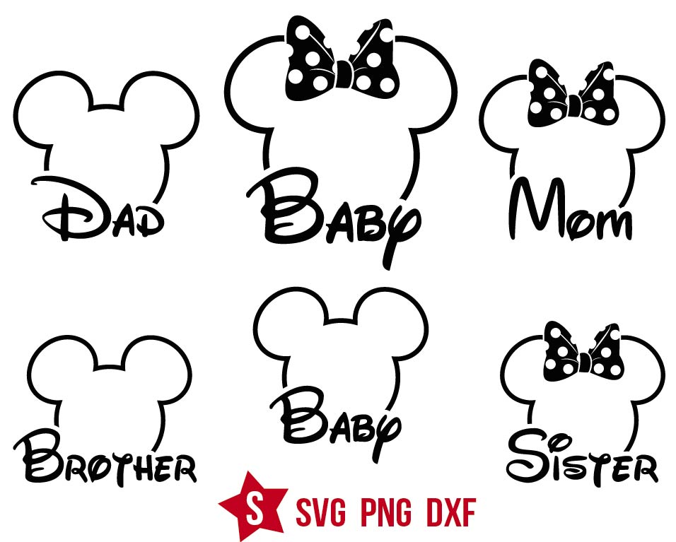 Mickey Dad And Minnie Mom SVG | PNG | DXF | EPS | Cut Files