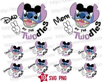 Mouse Stitch Twodles Family Svg Png Bundle
