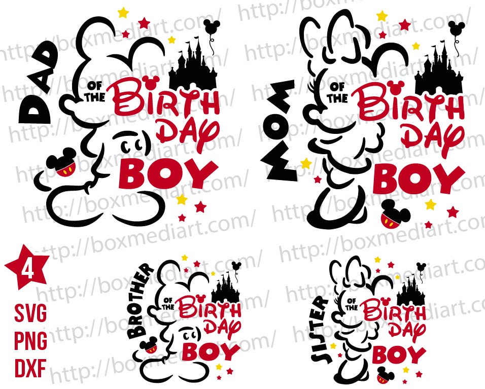 Pack Birthday Boy Family Disney Mouse Svg Png