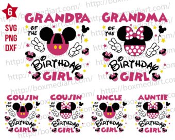 Pack Grandpa Cousins Birthday Girl Minnie Svg Png