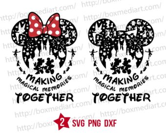 Pack Mickey Magical Memories Together Silhouette Svg Png