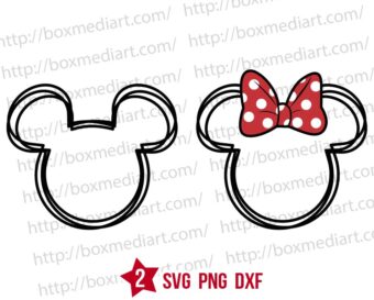 Pack Minnie Mickey Head Outline Svg Png