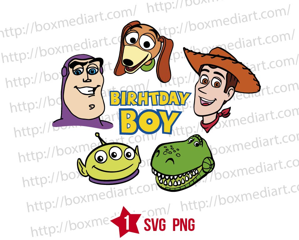 Pack Toys Characters Birthday Boy Svg Png | BOXMEDIART Svg Cut Files ...