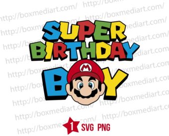 Party Mario Bros Face Birthday Svg Png