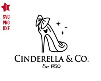 Princess Cinderella & Co Est 1950 Svg Png Outline