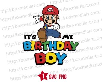 Retro Game Mario Birthday Boy Svg Design