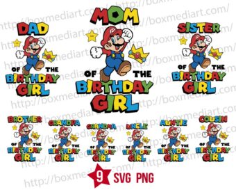 Super Mario Birthday Girl Svg Bundle, Retro Game Svg