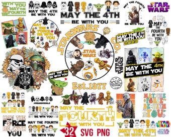 Ultimate Star Wars May The 4th Be With You Svg Png Pack