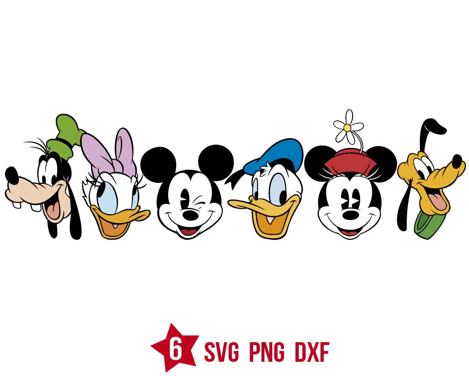 Bundle Disney Mouse Friends Heads Svg Png | BOXMEDIART Svg Cut Files ...