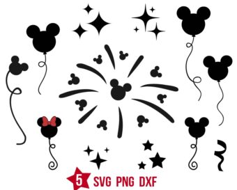 Bundle Mickey Mouse Fireworks Svg Png