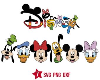 Bundle Mickey Mouse Friends Heads Svg Png