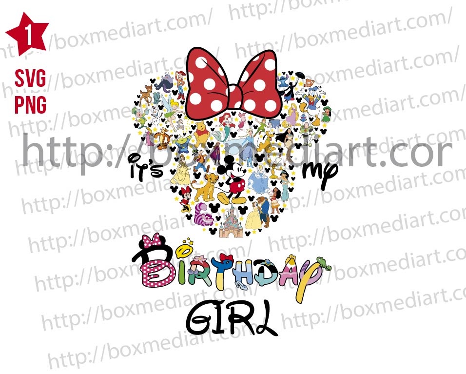 Celebrate Birthday Girl Minnie Mouse Head Svg Png