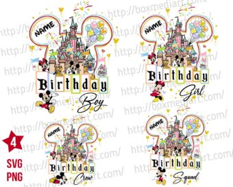 Custom Name Mickey Birthday Svg Mouse Squad Svg Mickey Crew Svg Png