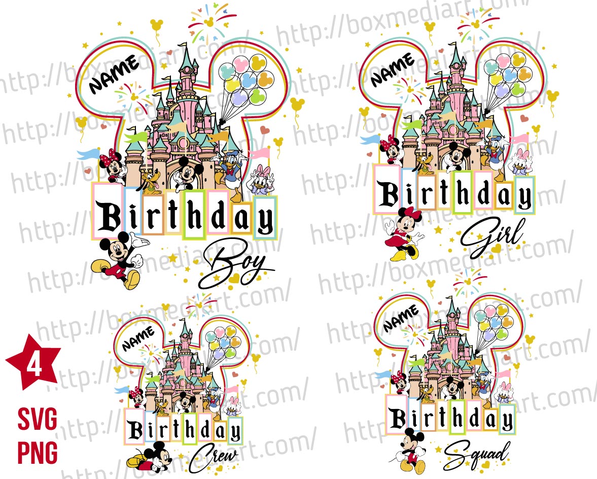 Custom Name Mickey Birthday Svg Mouse Squad Svg Mickey Crew Svg Png