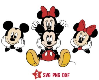 Cute Mickey Designs Ears Svg, Funny Mickey Minnie Svg Png