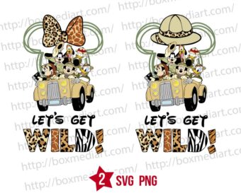 Design Mickey's Friends Jeep Let's Get Wild Svg Png