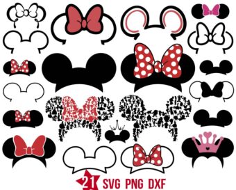 Design Minnie Mickey Half Head Svg Png Bundle