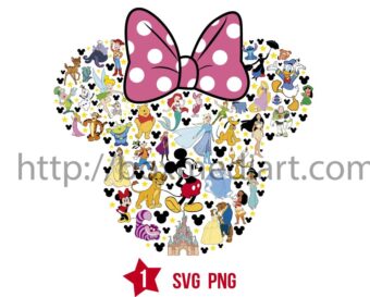 Design Minnie Mouse Head Svg, Disney Characters Svg Png