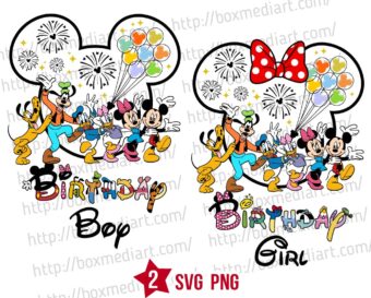 Design Mouse Friends Family Birthday Svg, Minnie Squad Png