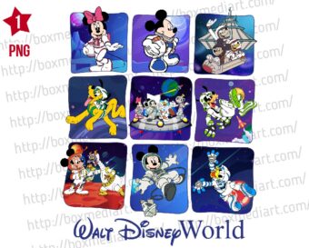 Design Mouse Friends Space Png, Mickey 90's Space Mountain Png