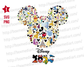 Disney Family Trip 2024 Svg, Mickey Friends Svg, Disney Characters Svg