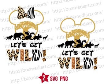 Disney Safari Let's Get Wild Svg, Animal Kingdom Mickey Png