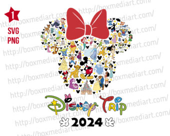 Disney Trip 2024 Svg Png, Minnie Trip 2024 Svg, Disney Family Trip 2024 Svg