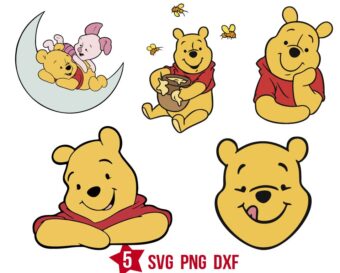 Funny Winnie The Pooh Face Svg Png