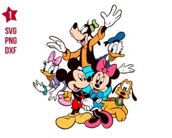 Happy Family Mickey Friends Svg Png