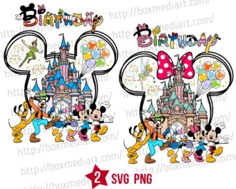 Magical Kingdom Minnie Mickey Mouse Friends Birthday Svg Png