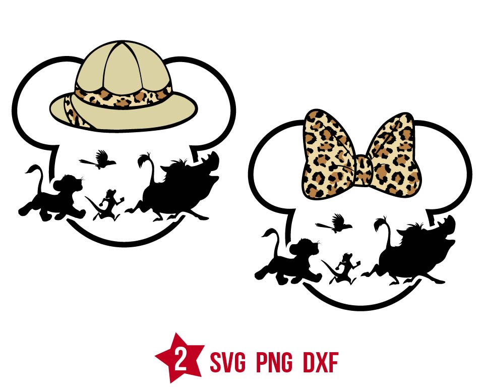 Mickey Animal Kingdom Svg, Mouse Lion King Safari Svg Png | BOXMEDIART