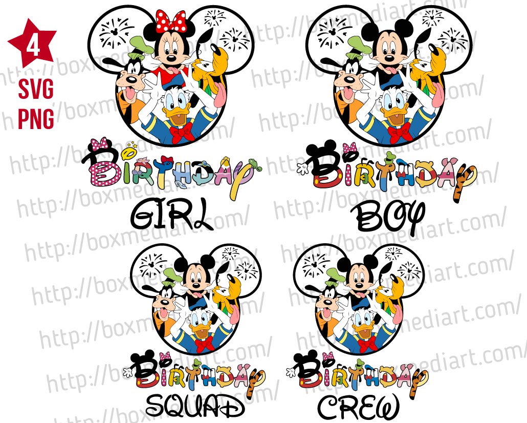 Mickey Birthday Boy Family Svg Bundle, Mouse Squad Png Svg | BOXMEDIART ...