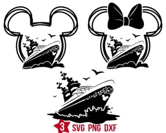 Mickey Cruise Trip Svg Silhouette, Mouse Vacation Cruise Svg