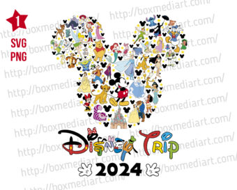 Mickey Friends 2024 Svg Png, Disney Family Trip 2024 Svg, Disney Family Vacation