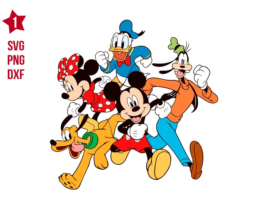 Mickey Friends Running Svg, Disney Mouse Trip Svg Png
