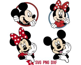 Mickey Friends Smiling Svg, Mouse Peeking Svg Png