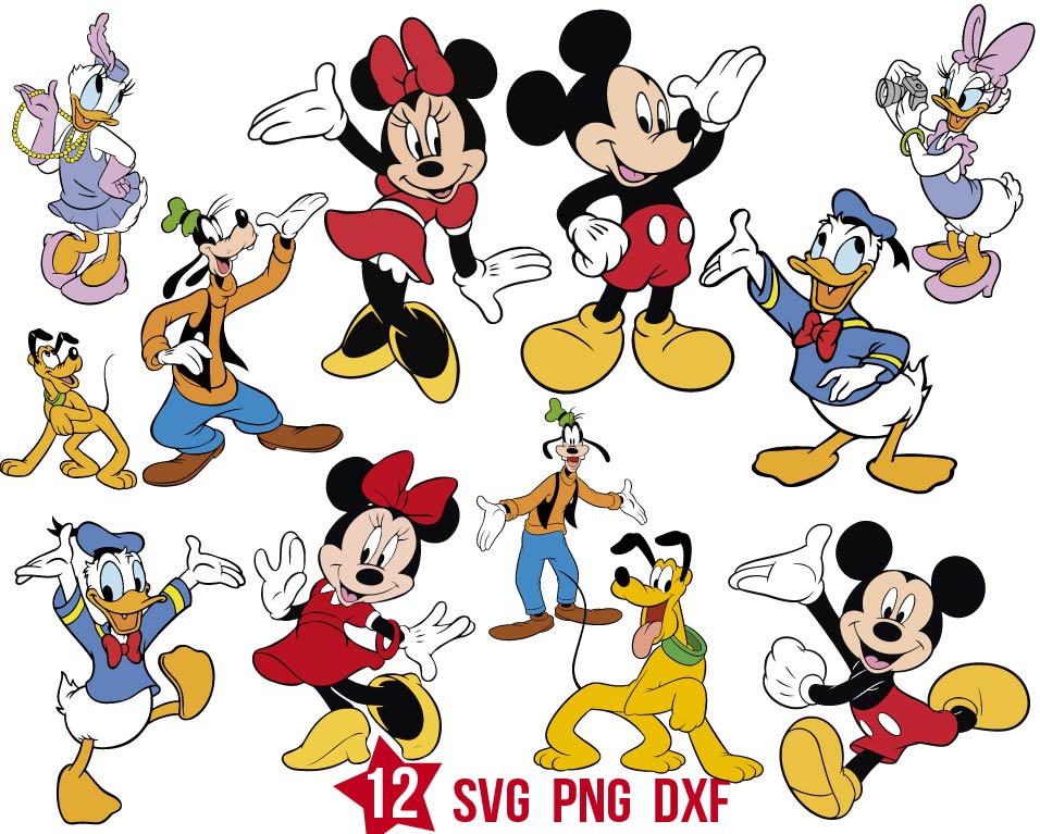 Mickey Happy Friends Svg, Disney Mouse Svg Png | BOXMEDIART Svg Cut ...