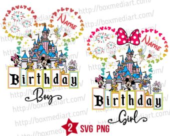 Mickey Magic Kingdom Birthday Svg, Minnie Birthday Svg Png
