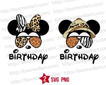 Mickey Safari Birthday Svg Png, Mouse Wild Life Svg