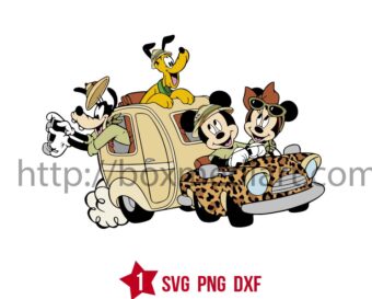 Mickey's Friends Car Van Safari Svg, Disney Safari Trip Svg