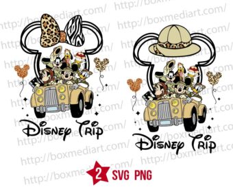Mickey's Friends Safari Jeep Svg Png, Disney Trip Svg
