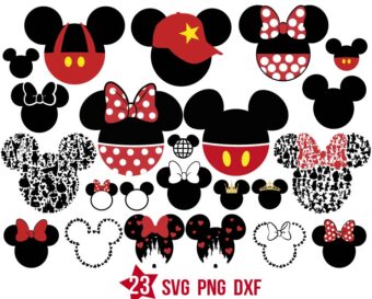 Minnie Mickey Heads Svg Png Collection Bundle