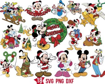 Mouse Merry Christmas Svg, Disney Christmas Character Svg